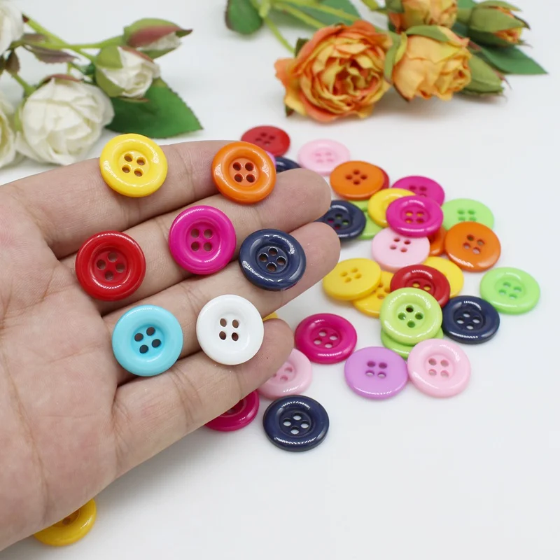 

30/50pcs 18mm Round Resin Buttons Sewing Tools Decorative Garment Buttons Scrapbooking DIY Apparel Accessorie