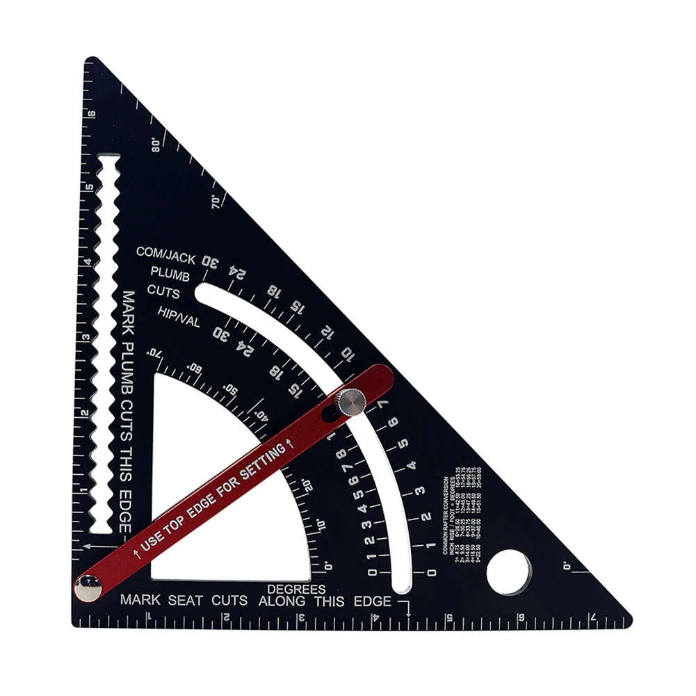 

Triangle Ruler Aluminum Alloy Metric Angle Protractor Positioning Angle Marking Woodworking Tool Measuring Gauges