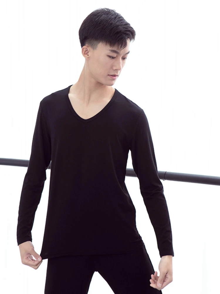 

Tights dance clothes men's art test clothes modern dance practice clothes modal long-sleeved top ballet dance clothes