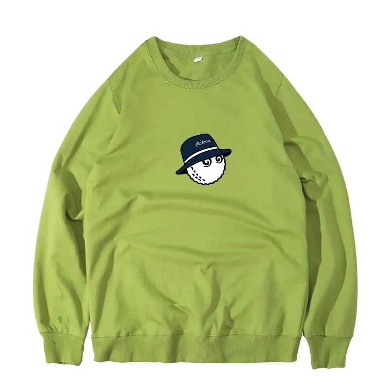 Malbon New Men's Golf Top Wool Circle Hoodie Round Neck Thin School Clothes Loose Version Fisherman Hat Fashion Long Sleeve Tee