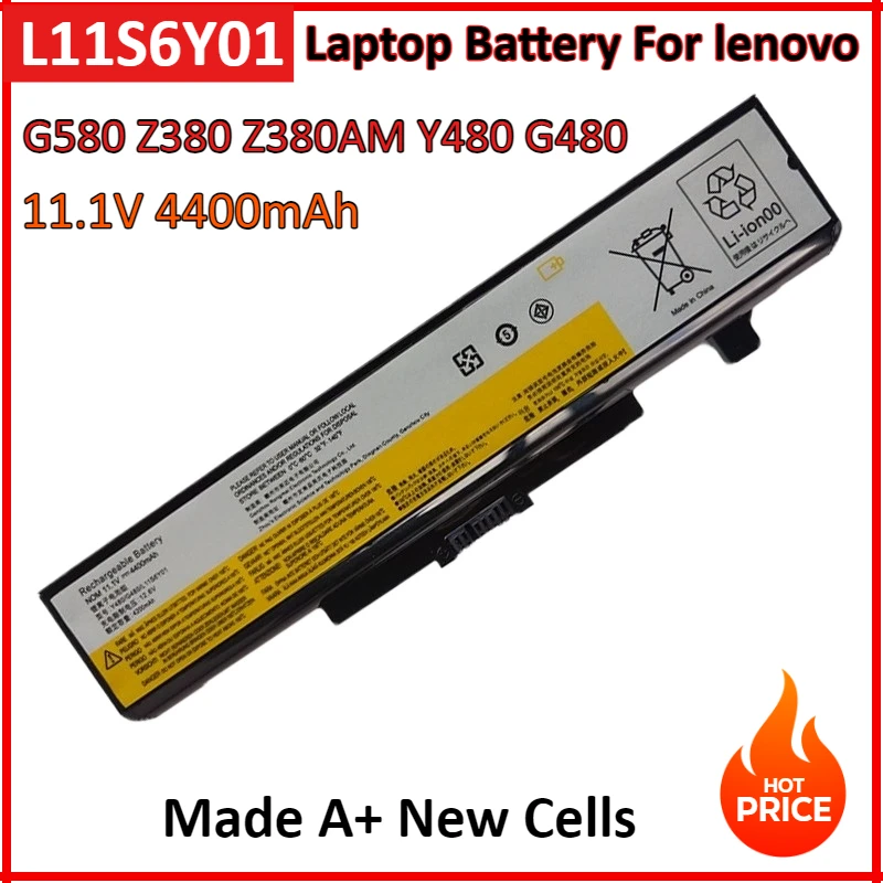 11 1 В 4400 мАч 6 ячеек для ноутбука Lenovo G580 Z380 Z380AM Y480 G480 V480 L11N6R01 L11M6Y01 L11S6Y01 L11L6Y01 Y580 G580AM
