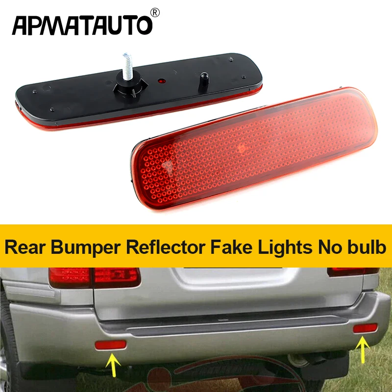 Фото 2x для Toyota Land Cruiser Cygnus 100 Series Cruisers 1998-2007 для Lexus LX470 1998-2007, отражатель заднего бампера, красные линзы №1