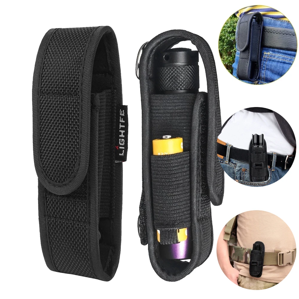 

Tactical Molle Flashlight Pouch Nylon Waist Pack LED Torch Holster Multitool Belt Holder Pocket Bag Outdoor Tool Hunting Camping