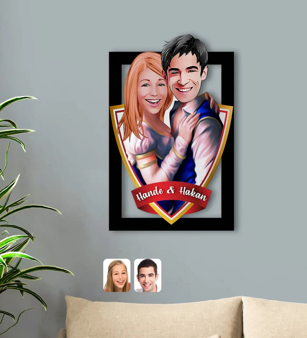 

Персонализированная картина на День святого Валентина из 3D дерева