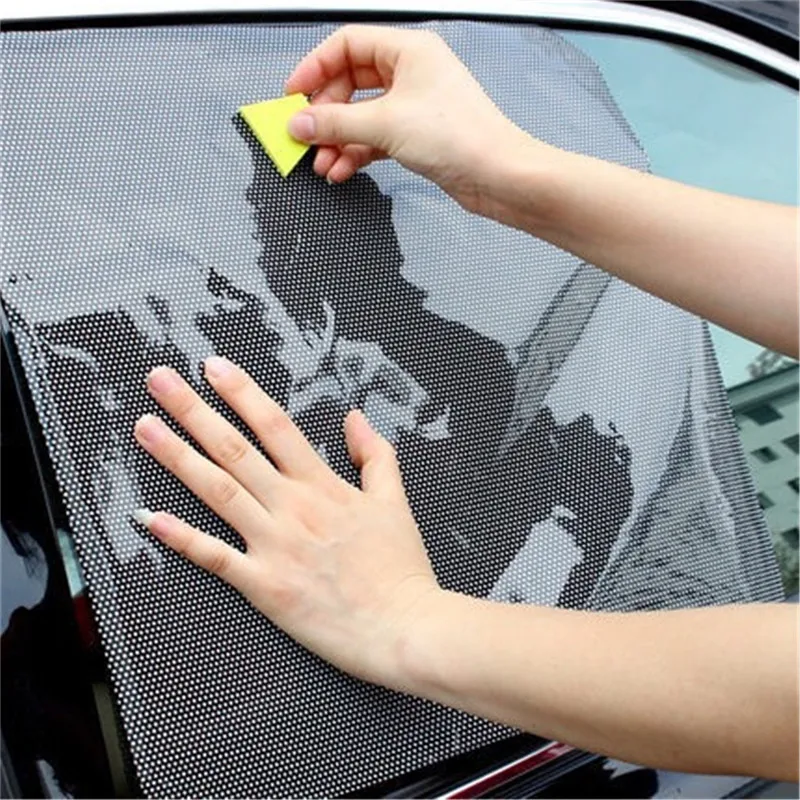 

New Black Net Sun Block Summer Car Side Window Window Stickers Electrostatic Adsorption Sunscreen Insulation Film