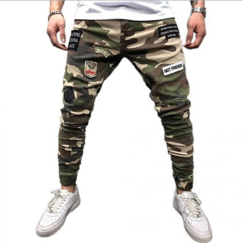 

men's camouflage jeans Men's Skinny Slim Fit Hip Hop Denim Trousers Casual Jeans for Men Jogging jean homme Streetwear Fashion