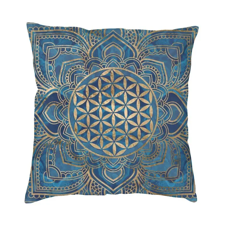 Чехол для подушки с изображением цветов жизни в дневном стиле буддистская мягкая