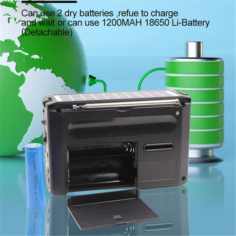 Многофункциональное радио на солнечной батарее AM FM SW портативное с