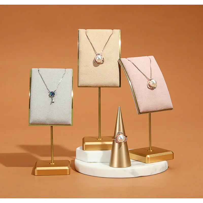 New Jewelry Display Stand Necklace Bracket Metal Fur Display Pendant Necklace Holder Jewelry Organizer