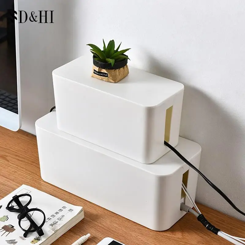 

3 SizesCable Storage Box Power Board Wire Management Socket Strip Wire Case Dust Charger Socket Organizer Network Bin Charger