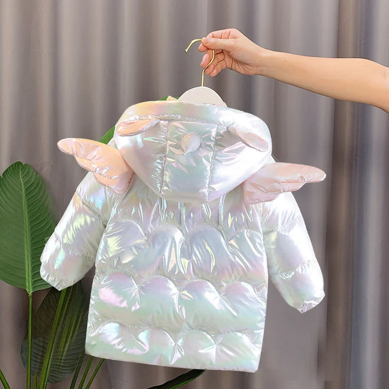 

Children's Cotton Jacket Down Coat Cute Colorful Unicorn Hat Light Jacket Girl Outdoor Warm Clothes Baby Winter Jacket