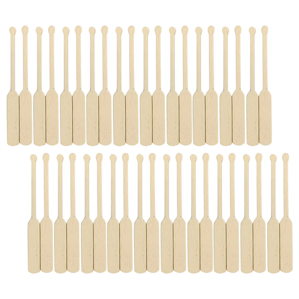 

24 Pairs Beach Micro Landscape House Paddles Ocean Decor Model Miniature Ornament Wood Figurines Child Sea