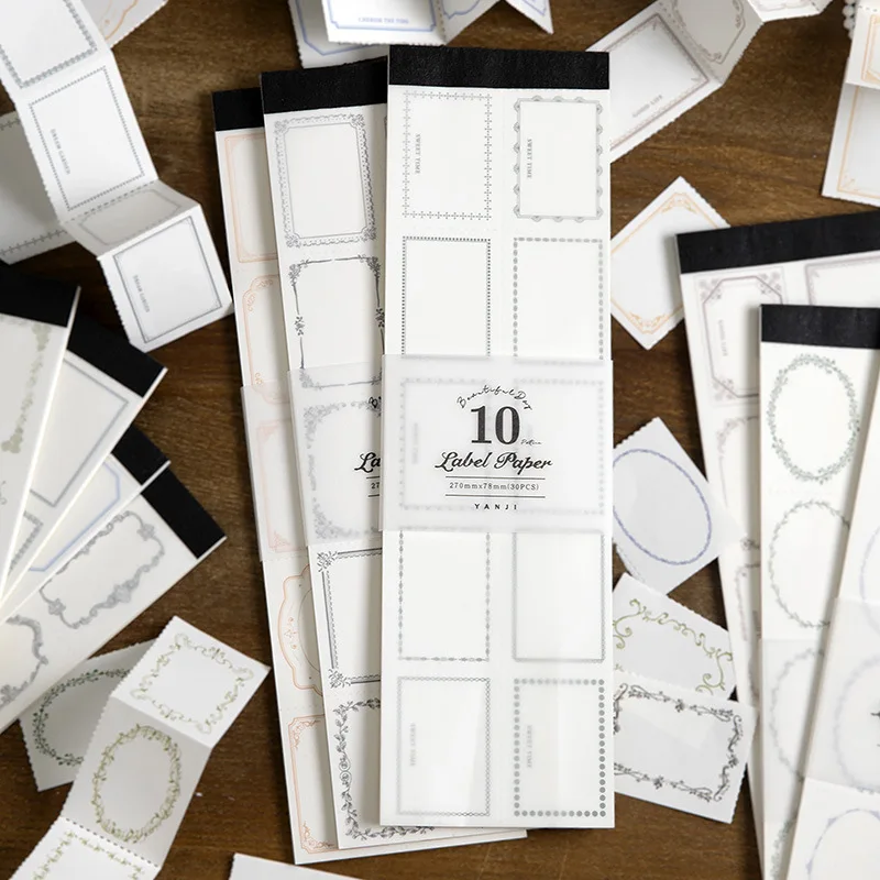 

10 Packs Total 300PCS Vintage Label Frames Fashion Tear-off Memo Pad 78*270mm Creative School Office Stationery Gift
