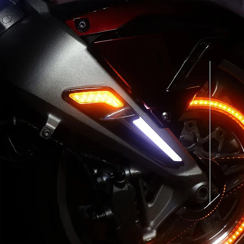 Передний стоп-сигнал для мотоцикла устанавливаемый на вилку светодиодные лампы