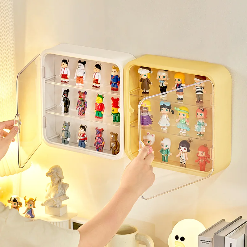 

Wall Mounted Showcase Showcase Action Figures Display Case Model Collectible Dust-proof Artcrafts Box Toy Doll Storage Organizer