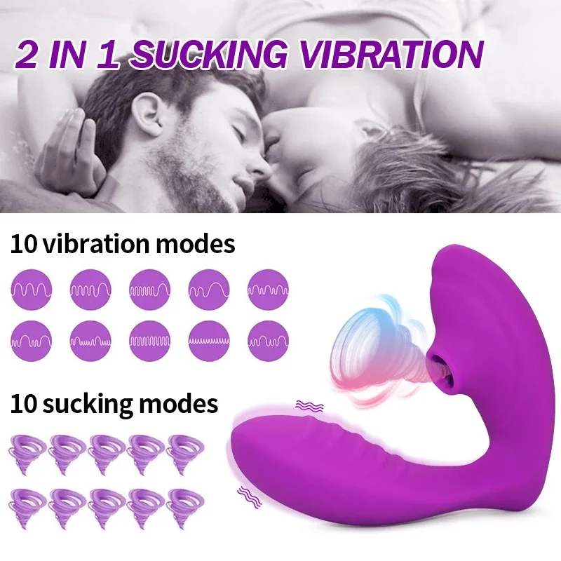 

Vibrators for Women U-Shaped 10 Speeds Clit Sucking Vibrator 2IN1 Adult Toys G-spot Orgasm Clit Sucker Stimulation Sex Products