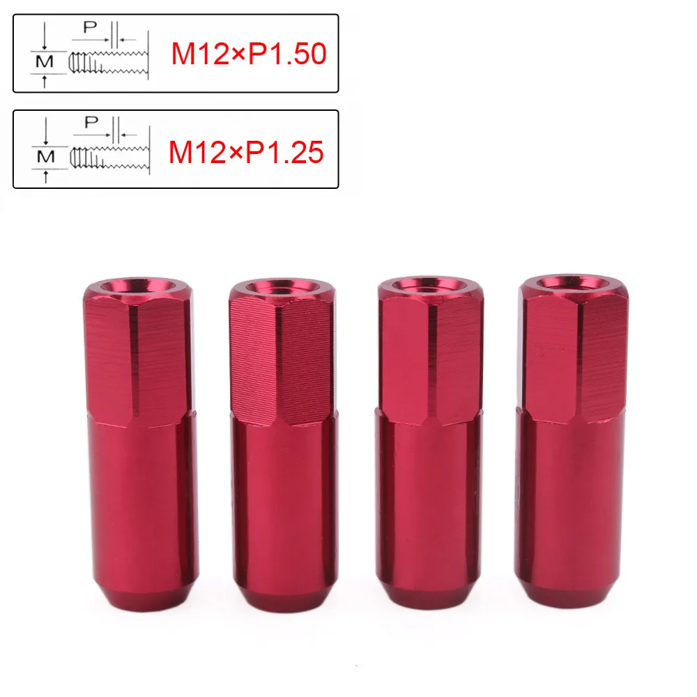 20 шт. черная алюминиевая удлиненная гайка с открытым концом m12x1 5 25 60 мм