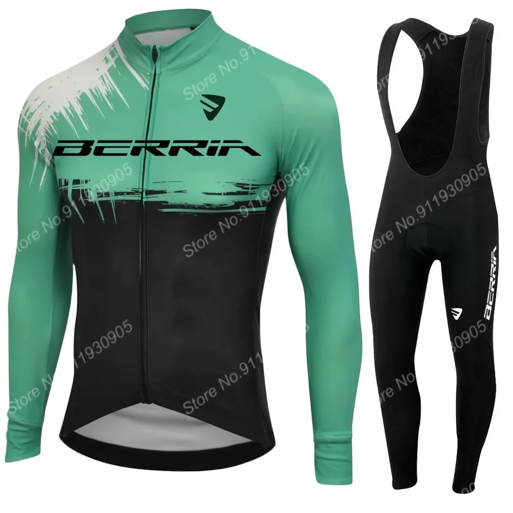 

Комплект спортивной одежды Berria мужской, зеленая трикотажная одежда для езды на велосипеде, брюки с длинным рукавом для горных велосипедов и шоссейных велосипедов, лето 2023