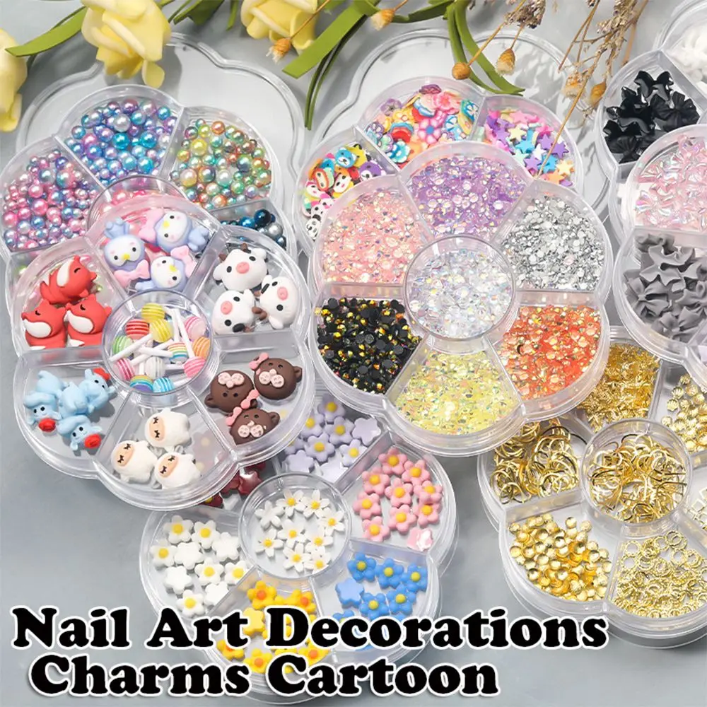 

Accessories 3D Jelly Aurora Bear Rhinestone Pearl Mix Colors Bead Butterfly Candy Nail Art Decorations Cute Lollipop