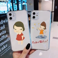 cartoon yoshitomo nara phone case for iphone 13 12 11 pro xs max xr x soft tpu silicone for iphone 7 8plus se3 clear funda cover
