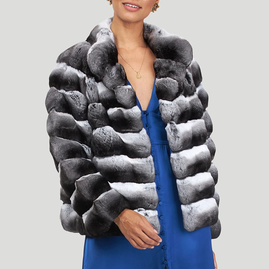 Женские меховые куртки из кроличьего меха теплое зимнее пальто натуральной кожи