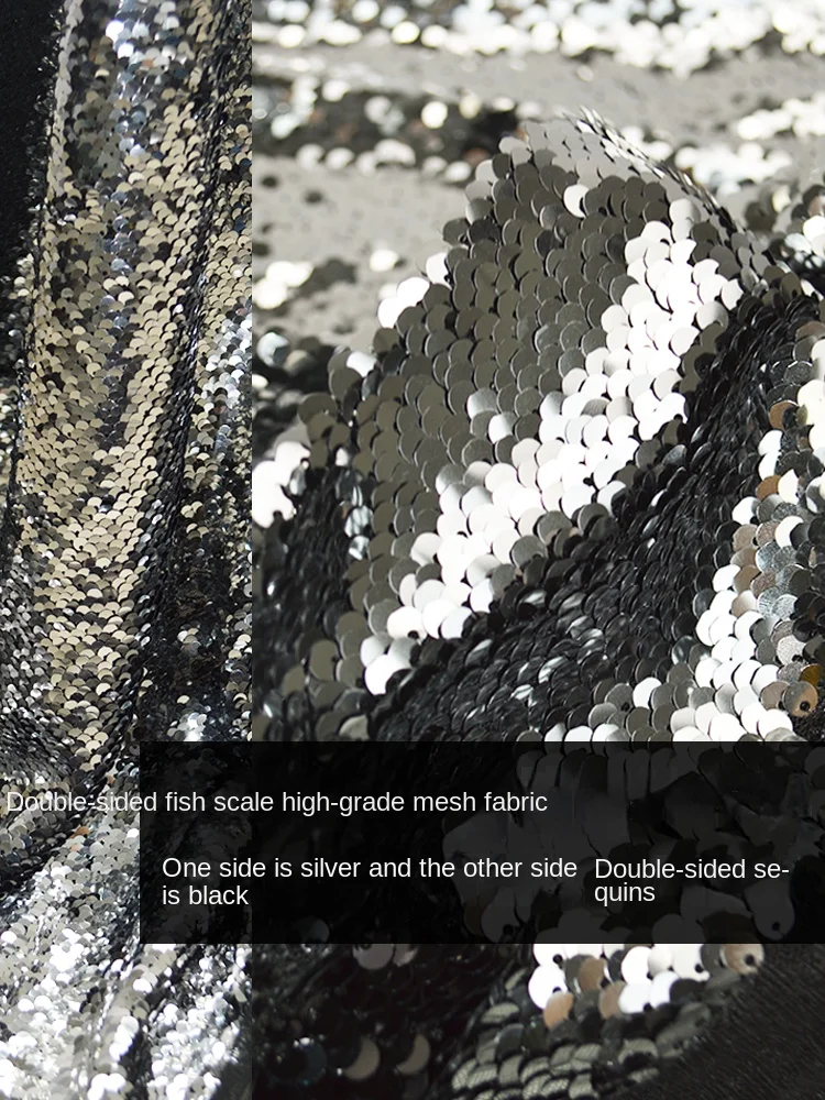 

Sequin Fabric Silver Performance Clothing Clothing Designer Wholesale Cloth Diy Apaprel Sewing Fabric Meters Material