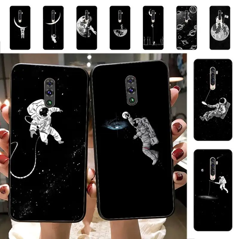 

Astronaut Space Moon Stars Phone Case for Vivo Y91C Y11 17 19 17 67 81 Oppo A9 2020 Realme c3