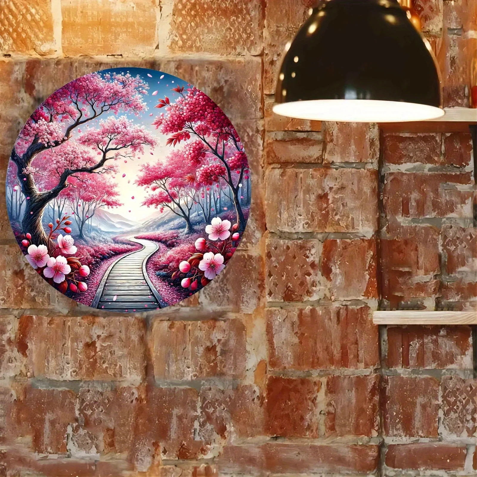 Алюминиевая Настенная картина вишневый цвет круглая 2D постер на стену 8 дюймов