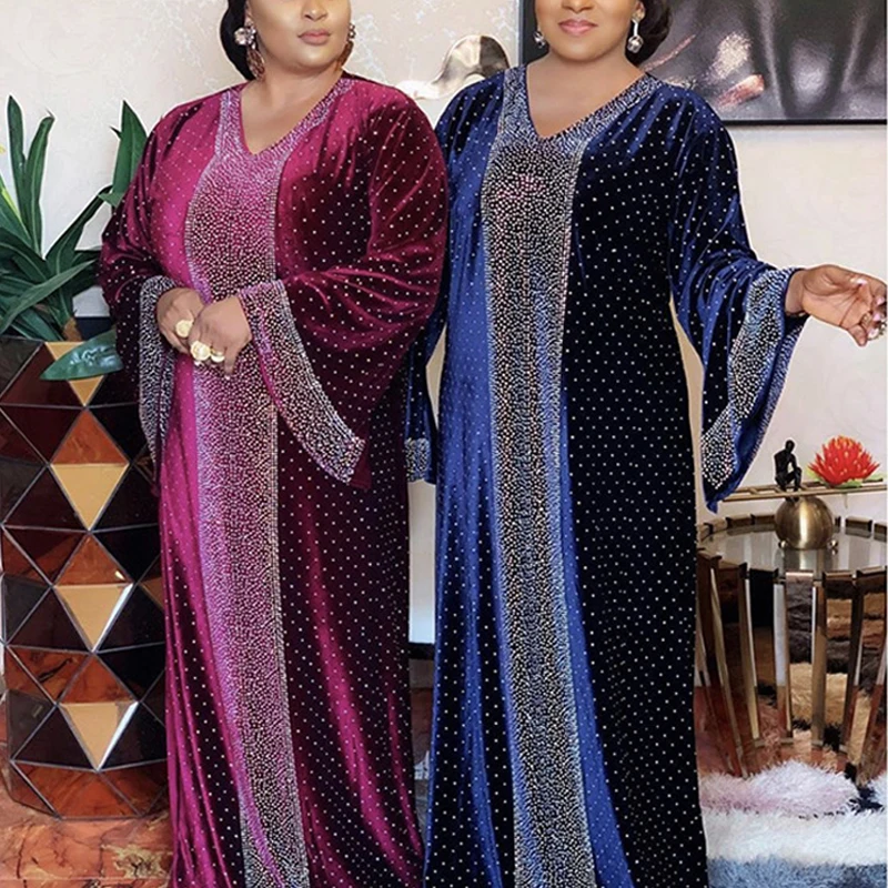 

Bangladesh Muslim Women Abaya Dress Luxury Kaftan Shiny Crystal Women's Galabiyat Big Size Fashion Turkish Islamic Clothing