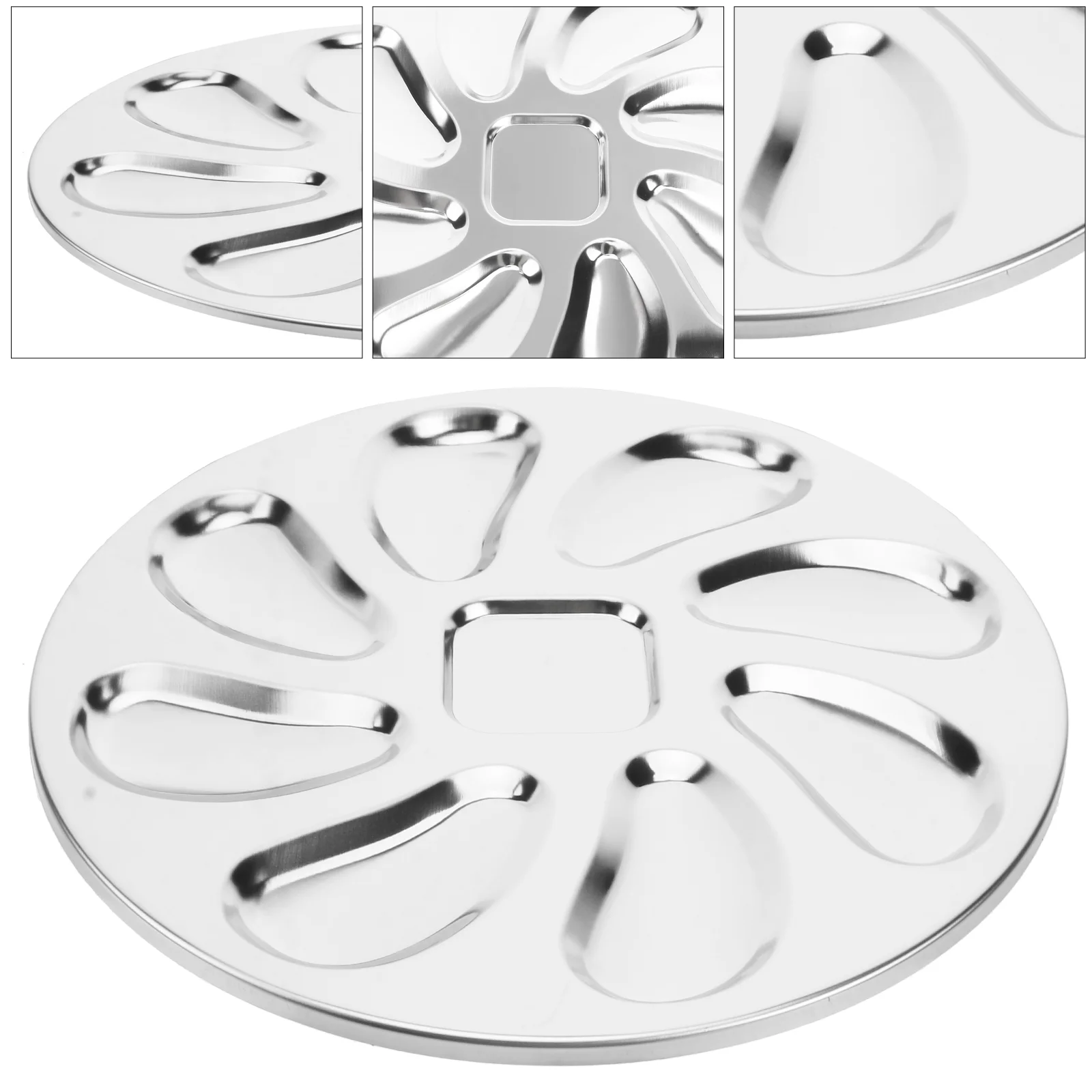 

Dinner Plate Home Oyster Pan Mini Tools Seafood Plate Oysters Sauce Pan Stainless Steel Kitchen Oyster Pan Vintage Plates