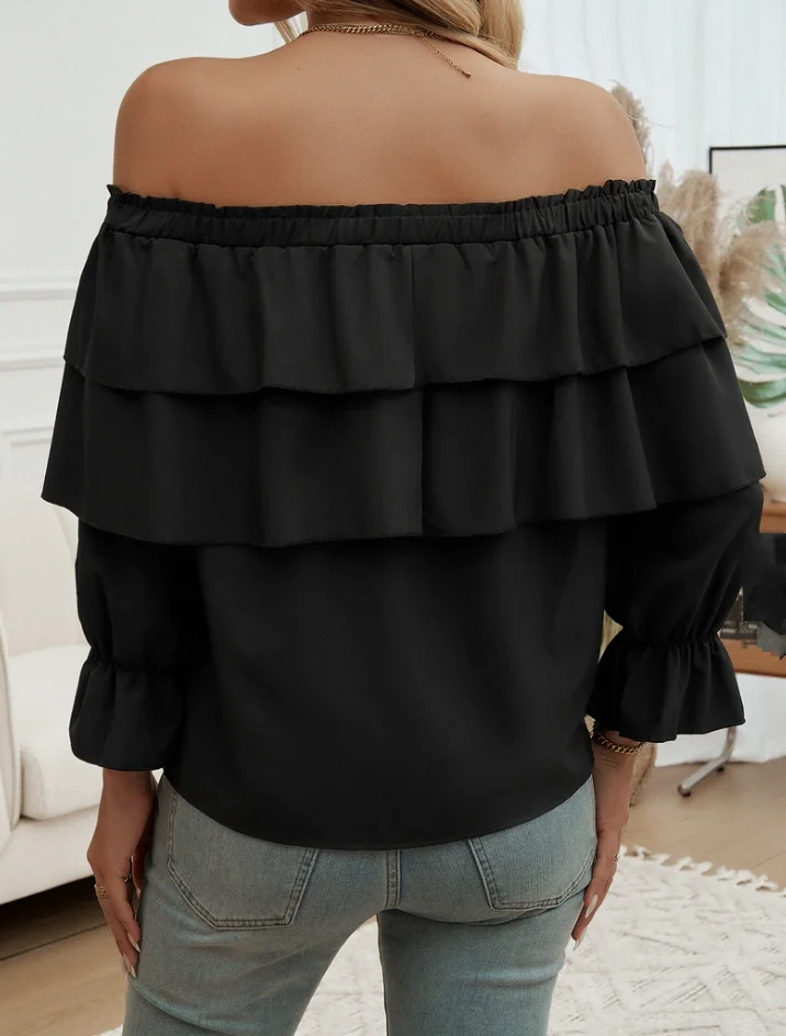 Женский пуловер с рукавом-фонариком свободная плиссированная блузка на одно