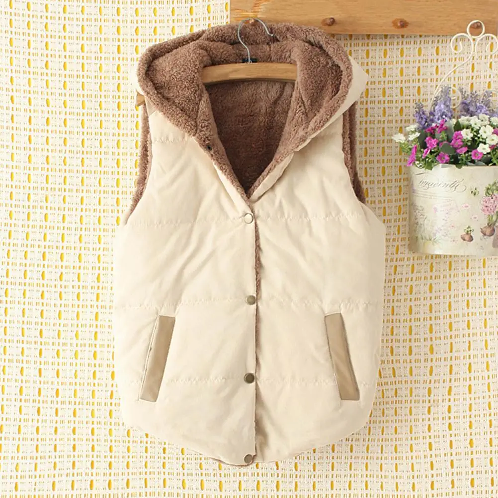 

Trendy Sleeveless Plush Lining Women Waistcoat Jacket Female Clothing for Daily Wear Women Vest Coat Women Vest Coat