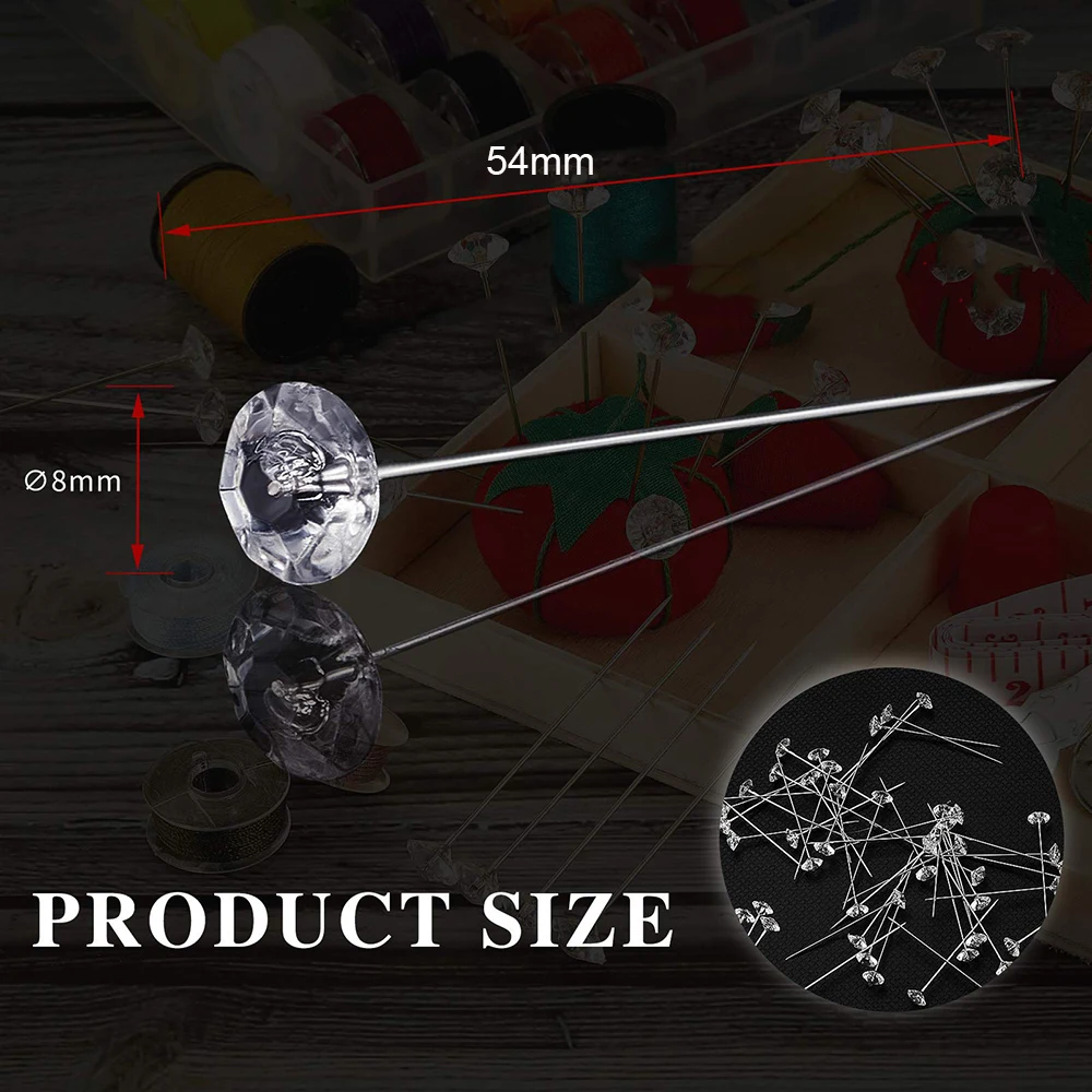 2 дюйма 100 шт./коркорт. булавки для букета бриллиантовые с цветочным рисунком