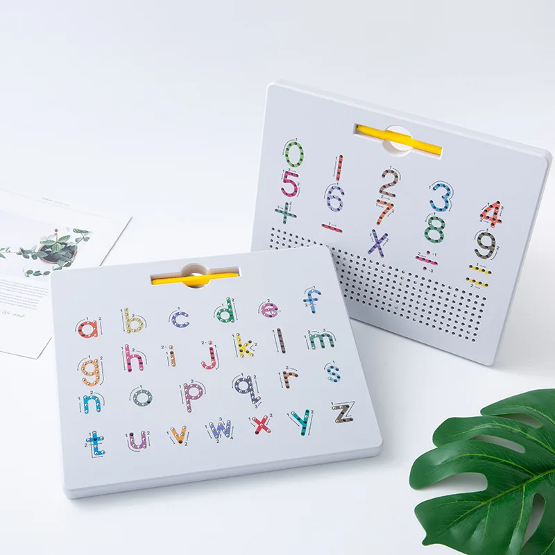 

Kid Magnetic Tablet Drawing Board Pad Toy Bead Magnet Stylus Pen 26 Alphabet Numbers Writing Memo Board Children Educational Toy