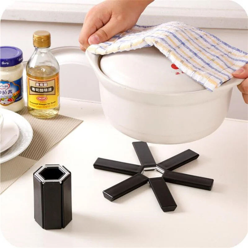 

Non-slip Pot Pad Folding Hot Food Mat Hot Pot Mats Table Pan Trivet Holder Space-saving Dishes Insulation Pads Kitchen Supplies