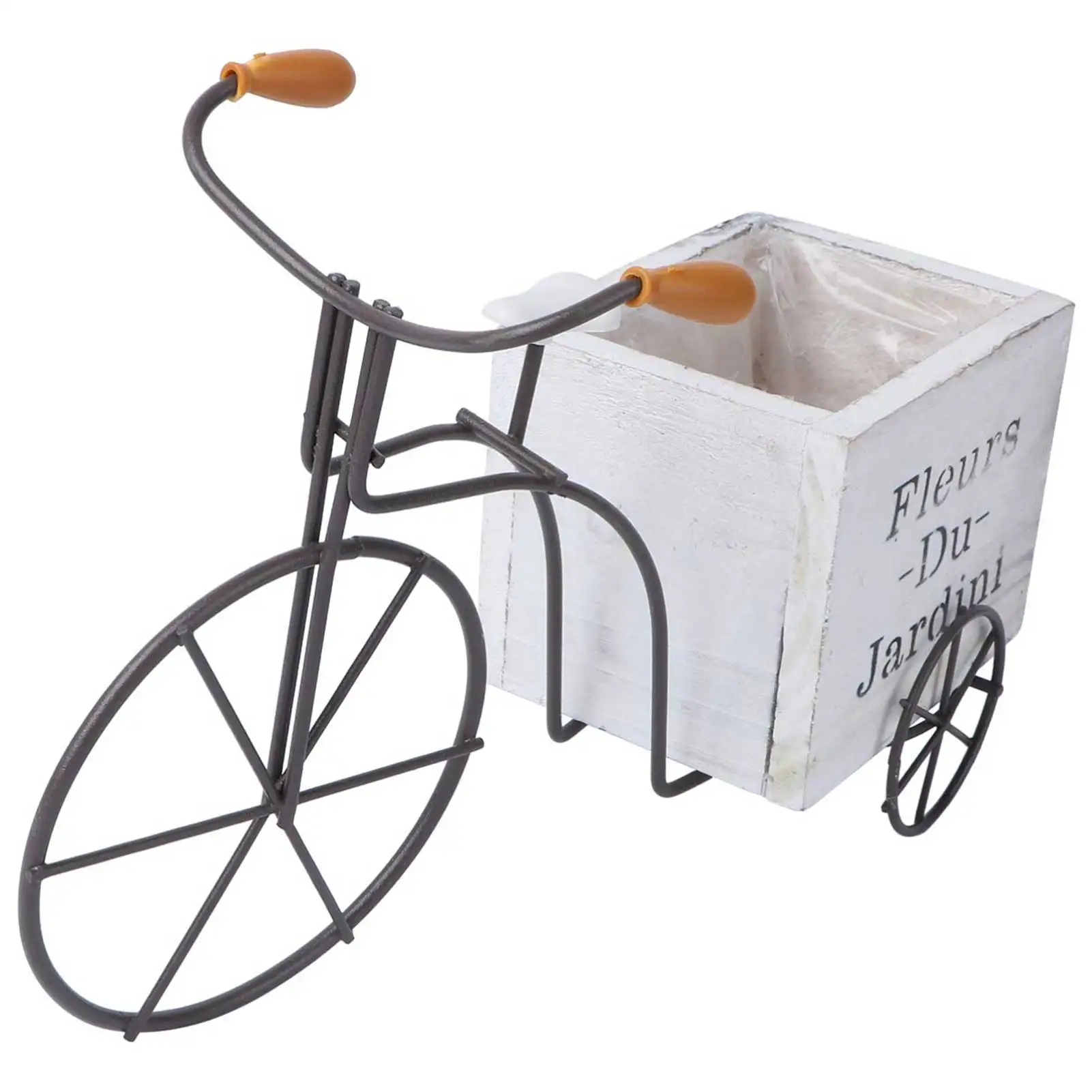 Flower Pot Solid Wooden Tricycle Flower Pot Home Decorative Flower Pot For Home Yard Garden Decoration