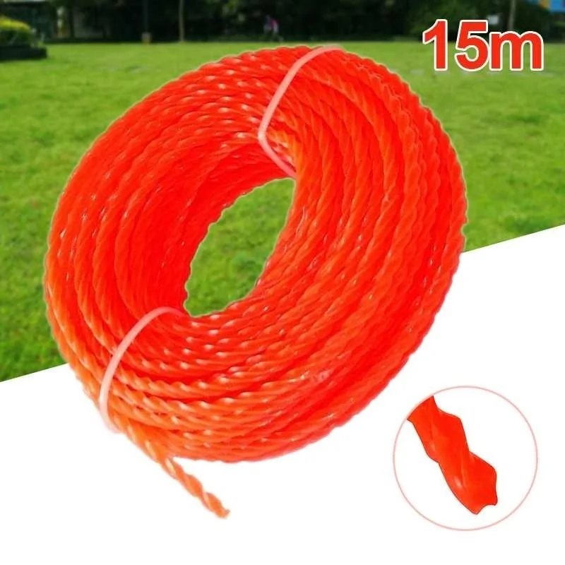 

LUSQI 15m 2.4/2.7/3.0mm trimmer line Nylon Spiral Mowing Rope for Garden Crafts Suitable For Gasoline Lawn Mower Accessories