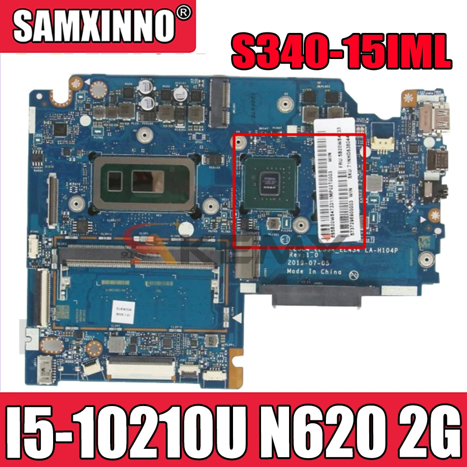 

Материнская плата для Lenovo ideapad S340-15IML c340-15iml, материнская плата для ноутбука с процессором I5 10210U GPU N620 2G RAM 8G 100% test