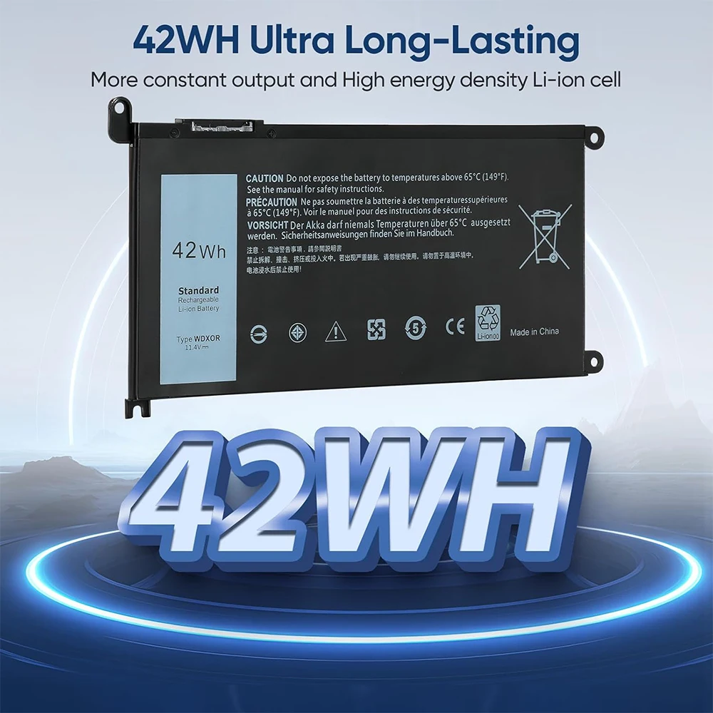 Фото WDX0R Аккумулятор для ноутбука Dell Inspiron 13 15 5000 7000 серии 5567 5570 7378 7573 7579 5565 5379 5378 Latitude 3390 3190 Vostro 5468 5568 P69G P58F 3CRH3 WDXOR №4
