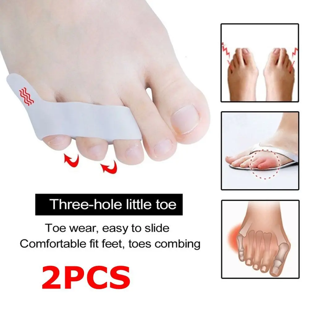

2 шт., силиконовые разделители для пальцев ног, с тремя отверстиями