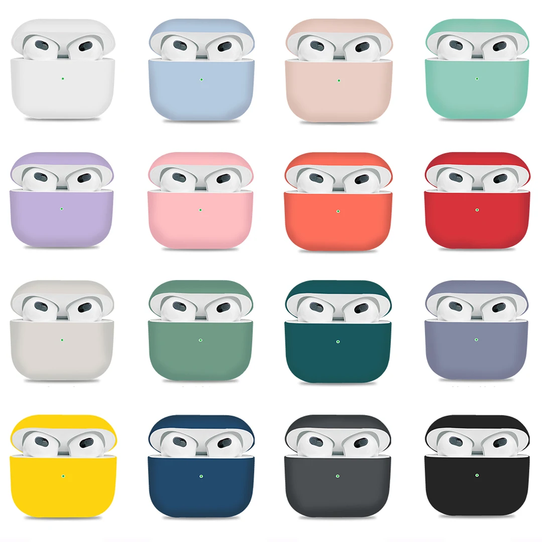 

Soft Silicone Cases For Apple Airpods 3 Bluetooth Wireless Earphone Cover For airpods 4 Candy color Ultra-thin Protective Case