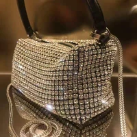 luxury rhinestone mesh clutch bag designer diamonds women handbags shinny shoulder crossbody bag evening party small purses 2022