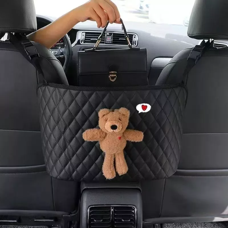 

Are Storage Net Pockets In The Middle Seat of The Car for Girls Car Storage Hanging Bag Chair Back Storage Car Supplies