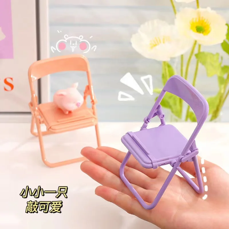 portable mini mobile phone stand desktop chair stand 4 color adjustable macaron color stand foldable shrink decoration decoratio free global shipping