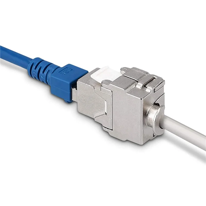 Фото Превосходные разъемы Keystone Module - 24-компонентный экранированный разъем CAT6A Keystone Jack RJ45 Cat 6A Ethernet-модуль 10 Гбит с металлическим корпусом №5