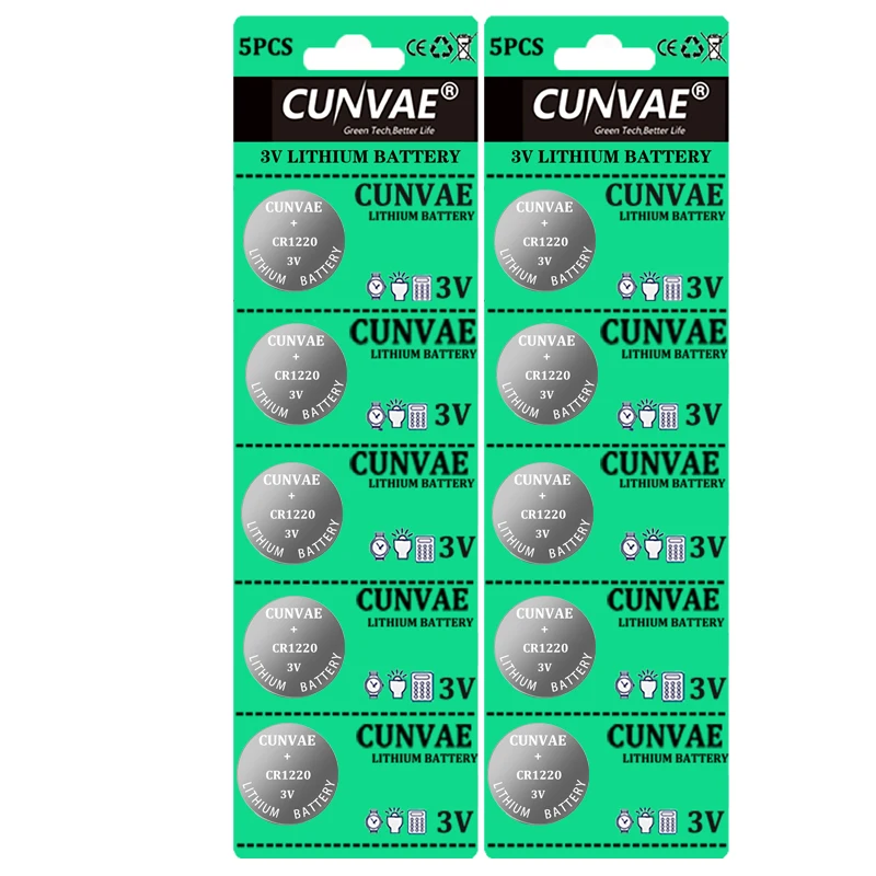 10 шт. CR927 CR1220 CR1225 Кнопочная батарея монетная 3 В литиевая одноразовая для часов 7