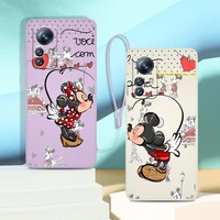 disney mickey minnie mouse phone case for xiaomi mi 12 12x 11i 11t 11 10 10s 10t 9 se pro lite ultra 5g liquid rope cover