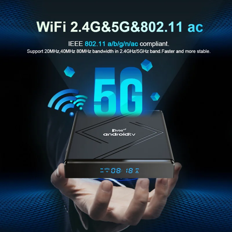 Фото Новый TV98 ATV Pro Plus TV Box Android 14, медиаплеер, 4G, 5G, двойной Wi-Fi6, 8K, 4K BT5.0, голосовой пульт дистанционного управления Allwinner H313, четырехъядерный процессор iptv №4