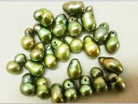 wholesale 20pcs about 11x7mm natural south sea genuine olive green loose pearl beads jewelry diy necklace bracelet full drilled