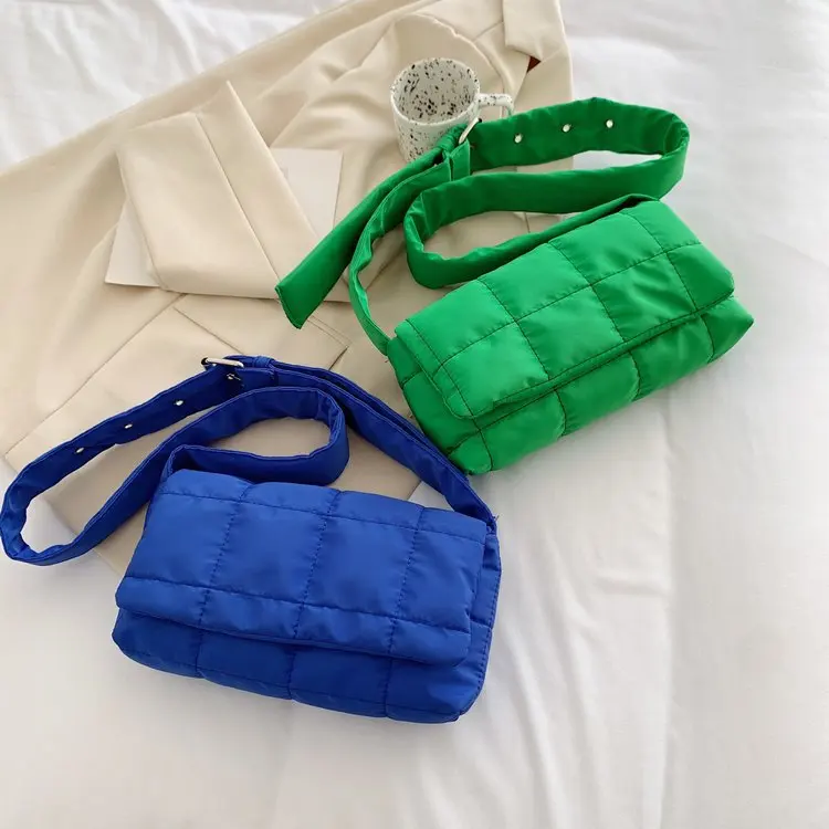 

Woven Cotton Women Shoulder Bag Designer Padded Space Crossbody Bags for Women Brands Cotton Pad Square Bag Fashion Handbag New